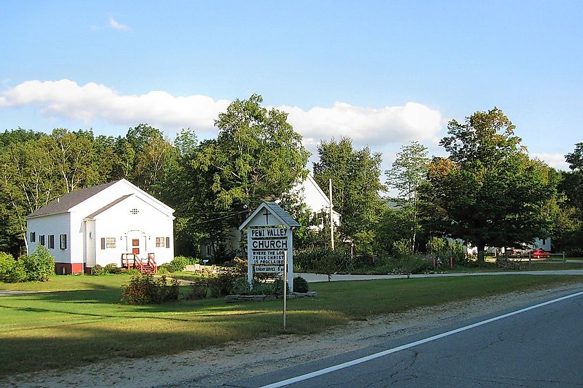 A church in Woodstock, New Hampshire.