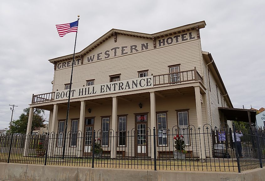 The front entrance to the Boot Hill Museum in Dodge City, Kansas.