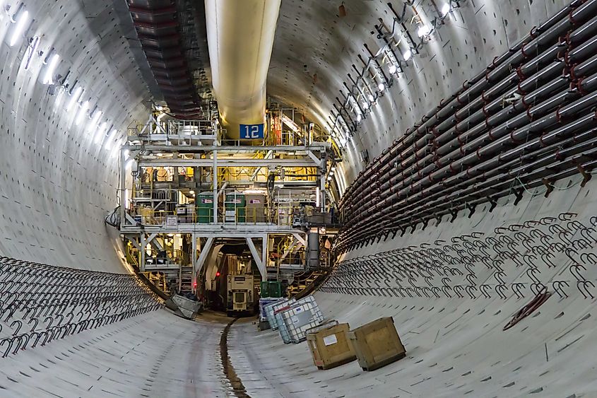Ms Burgess and Juarez toured progress of Bertha on 1/6/17. The tunnel boring machine was underneath Bell St in Belltown.