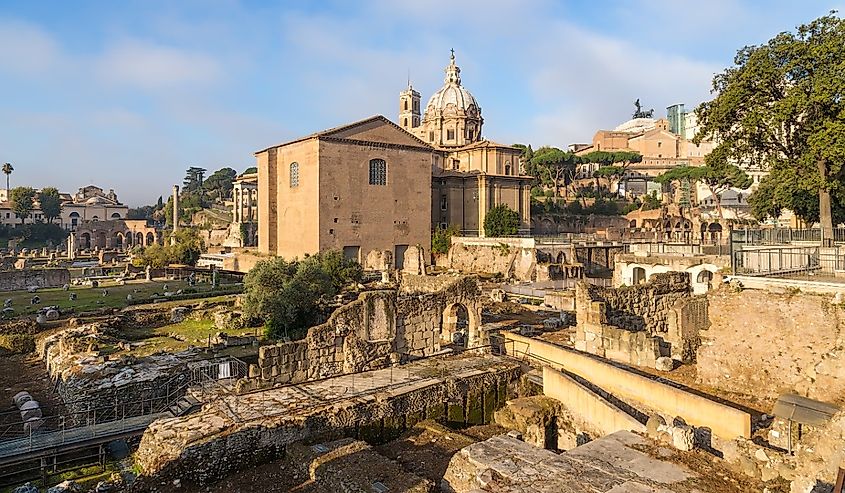 Roman Senate seat assembly in the Roman Forum.