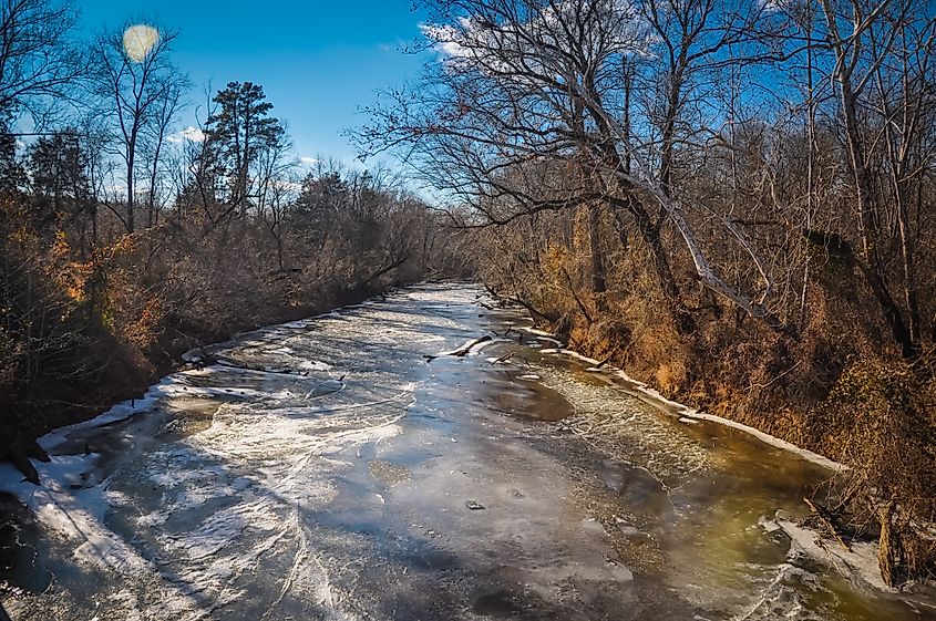 Frozen Appomattox River.