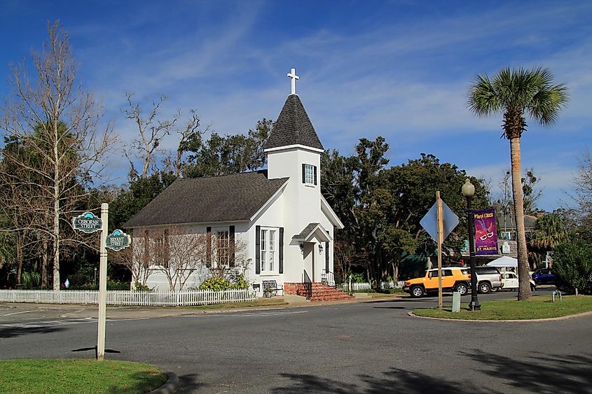 Our Lady Star of the Sea Catholic Church is one of the oldest religious structures located within the St. Marys Historic District in St. Marys, Georgia