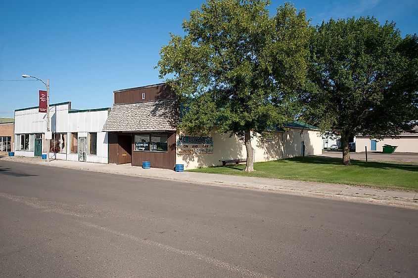 Downtown streets of Walhalla, North Dakota.