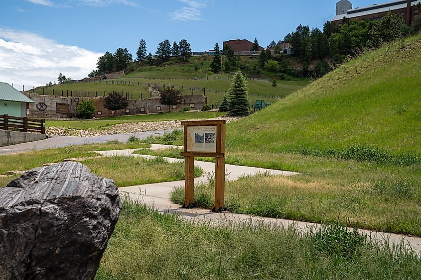 Sign for Gold Run Park in Lead, South Dakota