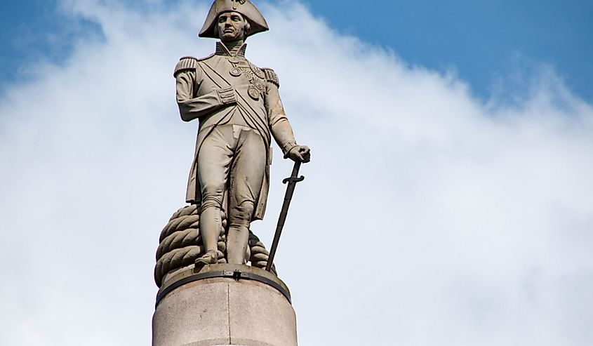 A monument to famed British admiral Horatio Nelson. 