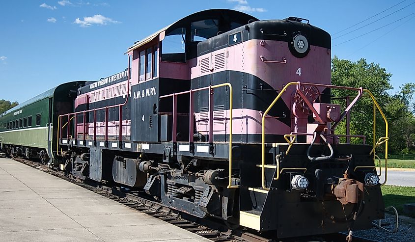 Walking around French Lick Indiana with train