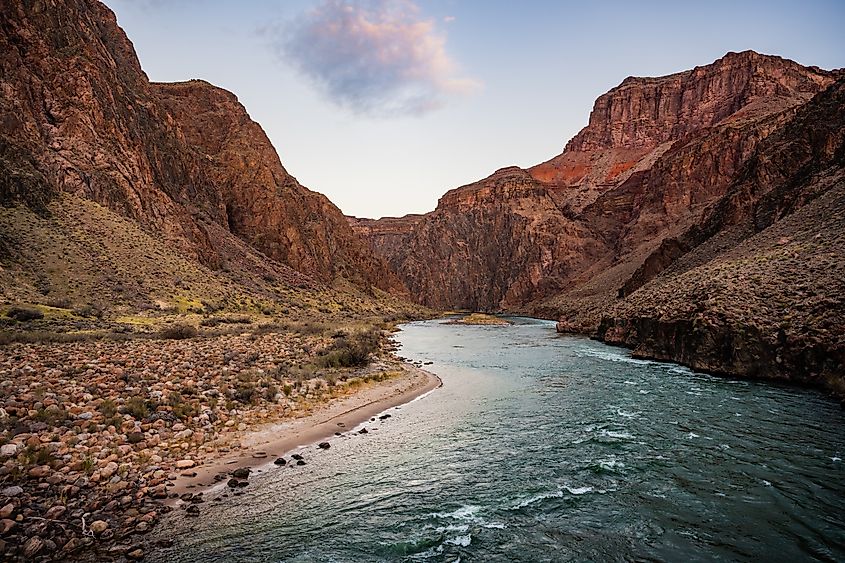 Colorado River Continuing The Neverending Process of Erosion In The Grand Canyon.