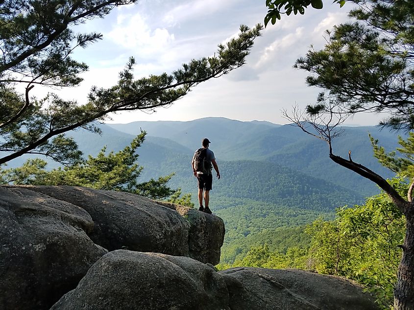 Stunning view of the mountains in the Shenandoah National Park.