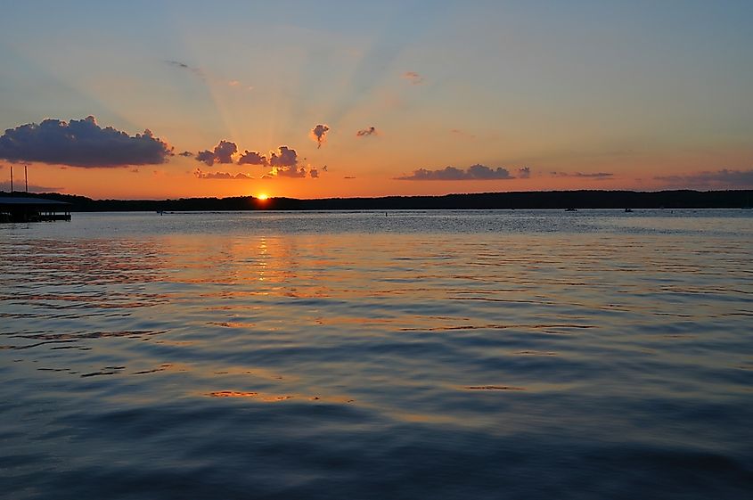 Lake Ouachita, the largest lake in Arkansas