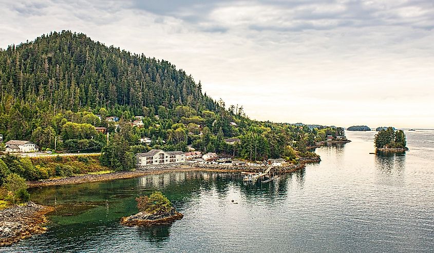 View of Sitka Village, Alaska. 