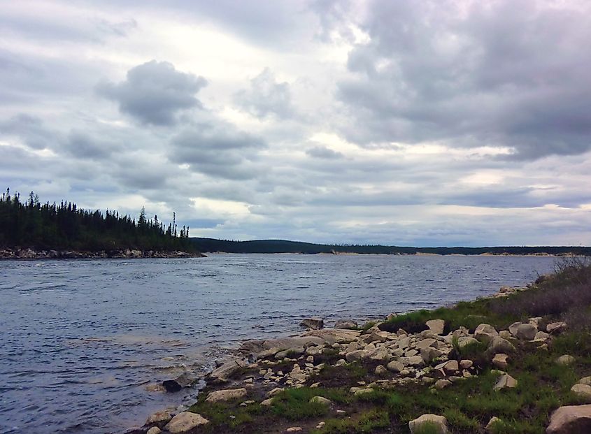 La Grande 3 Reservoir seen from the mouth of De Pontois River