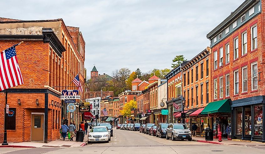 Historical Galena Town Main Street in Illinois of USA