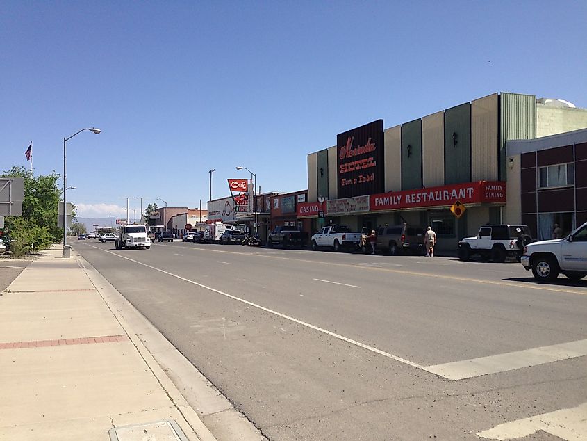 Front Street in downtown Battle Mountain, Nevada