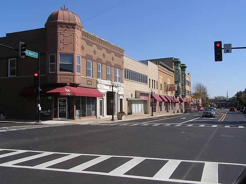 View of downtown Peru in Illinois.