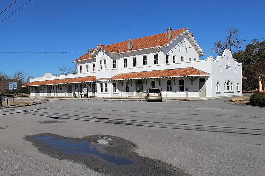 The historical Train Depot houses the Blue and Gray Museum in Fitzgerald, Georgia