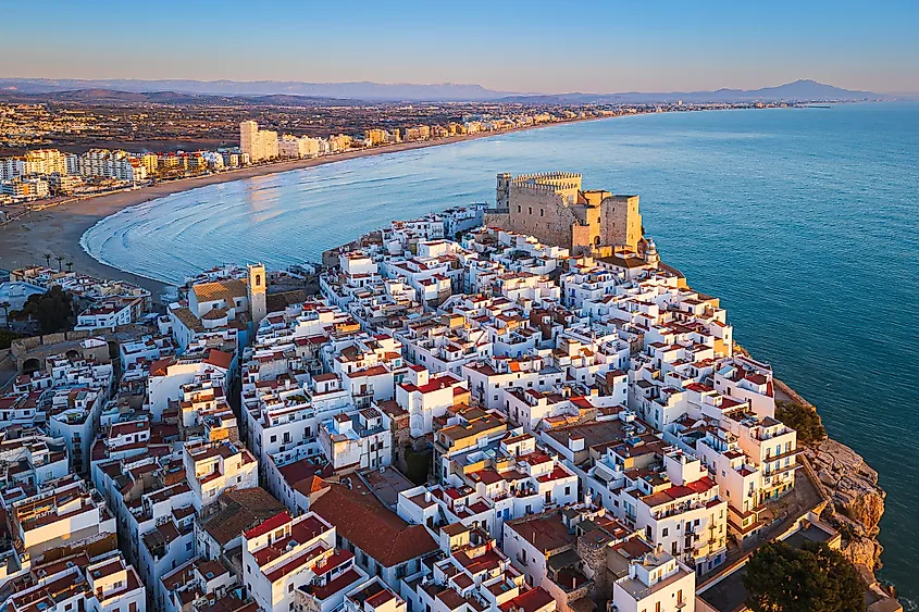 Aerial view of Peníscola, Spain.