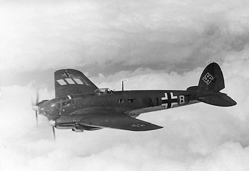 The Heinkel He 111, one of the technologically advanced aircraft that were designed and produced illegally in the 1930s as part of the clandestine German rearmament.