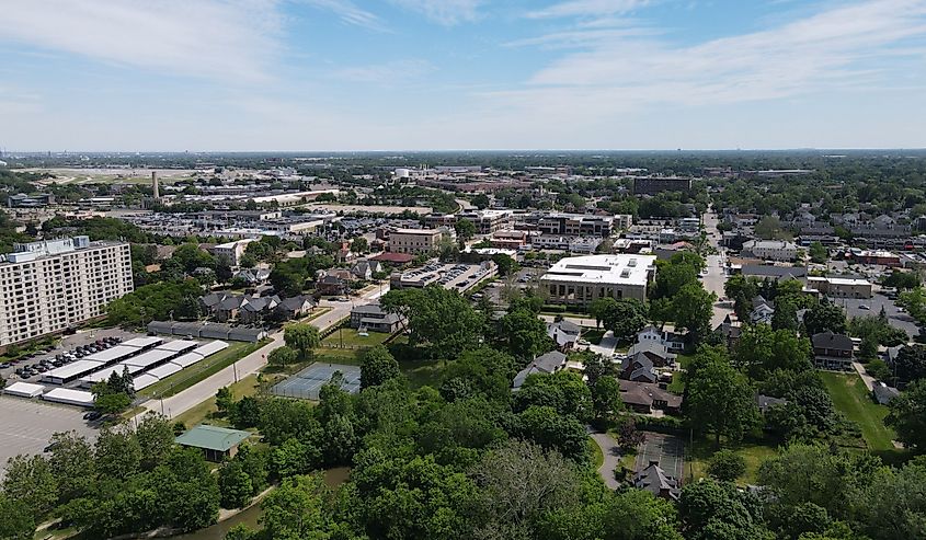 Aerial view of Dearborn, Michigan