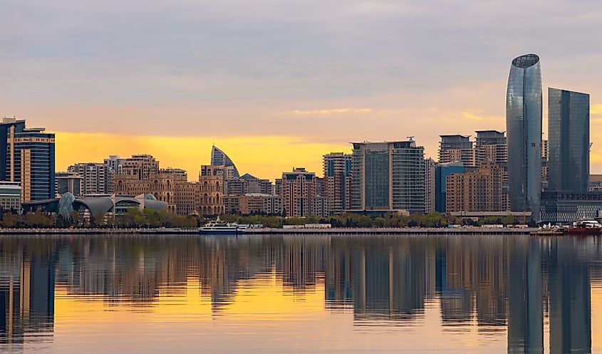 Baku, Azerbaijan, on the Caspian Sea