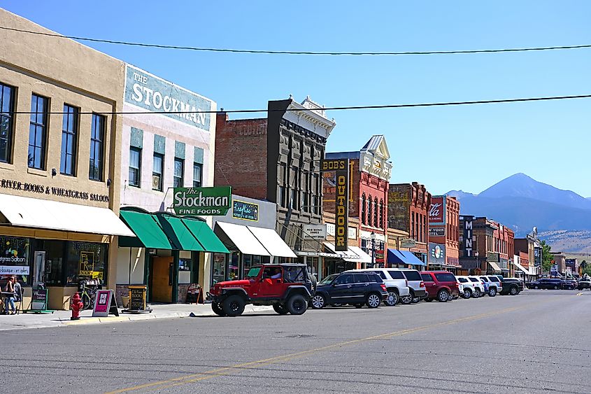 View of downtown Livingston, Montana