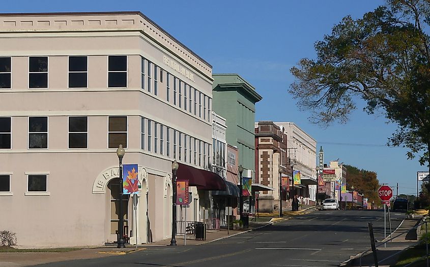  Downtown street in Leesville, Louisiana.