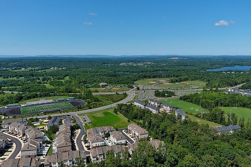 Aerial view of Ashburn, Virginia