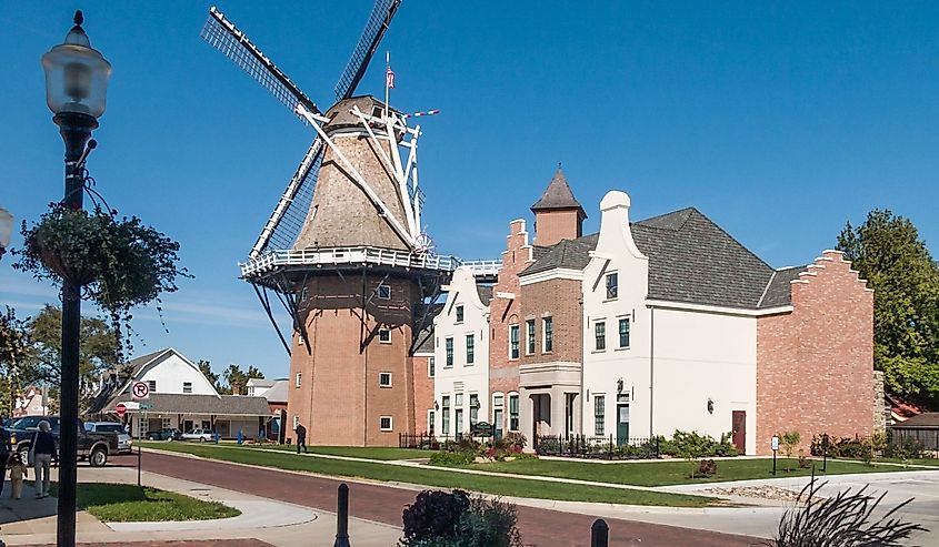 Windmill at Dutch village Pella, Iowa, USA