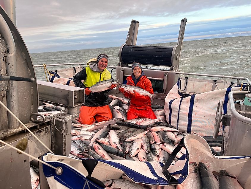 Female Commercial Fishermen in Bristol Bay, Alaska.