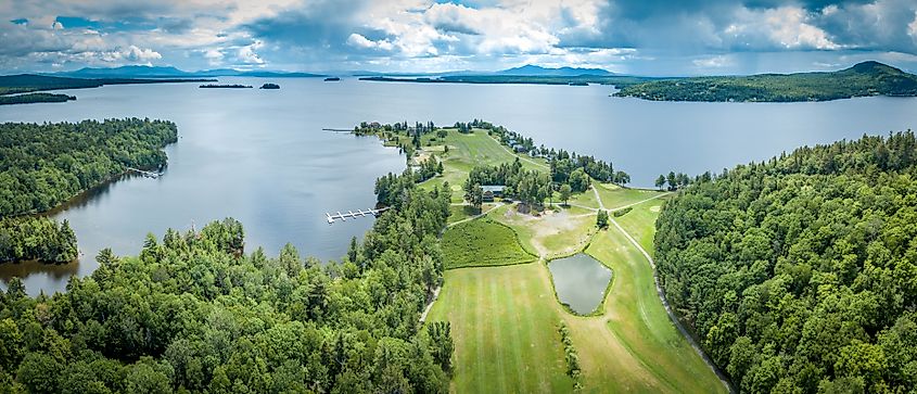 Aerial view of Greenville, Maine