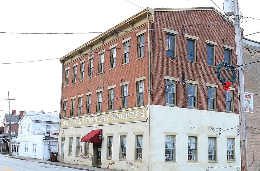 A historic factory building where they used to manufacture pianos, Ripley, Ohio. 