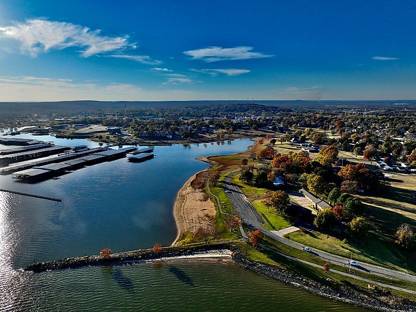 Aerial view of Lake Eufaula, Oklahoma.