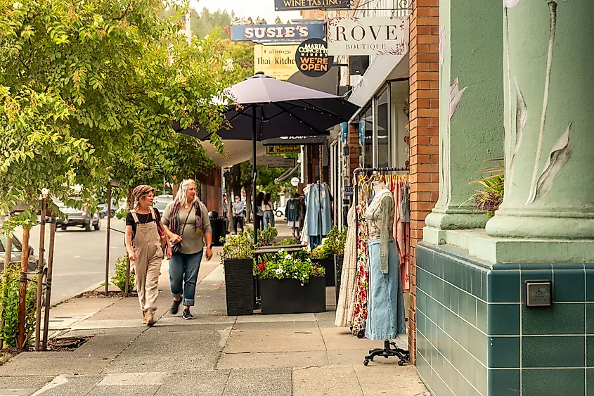 Calistoga in Napa County, in the Wine Country of California.