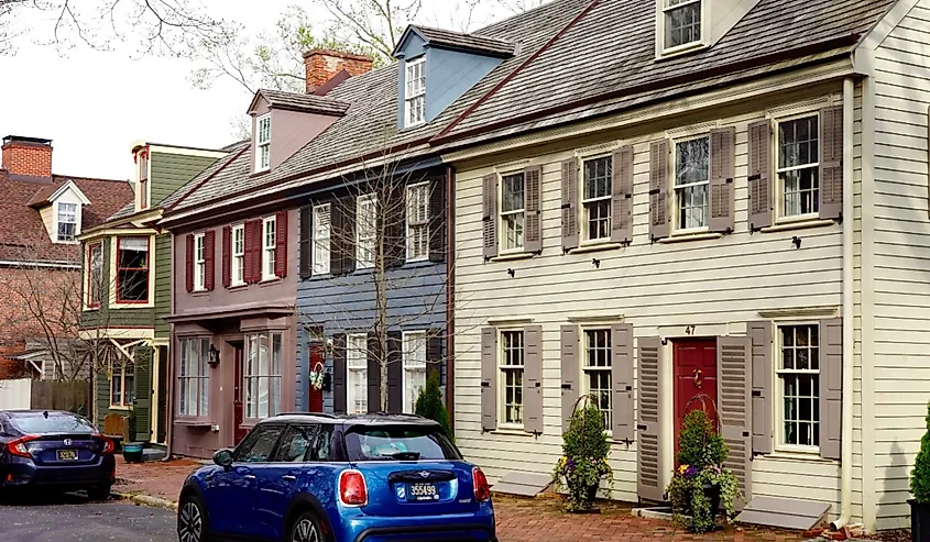  The historic New Castle Green which dates back to 1655, is surrounded by colonial era homes,