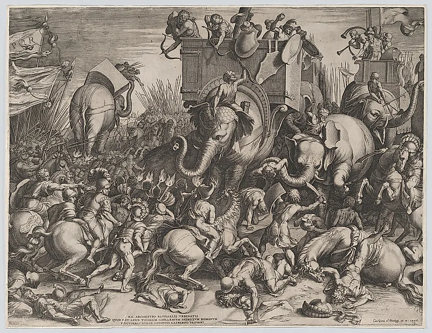 The Battle Between Scipio and Hannibal at Zama.