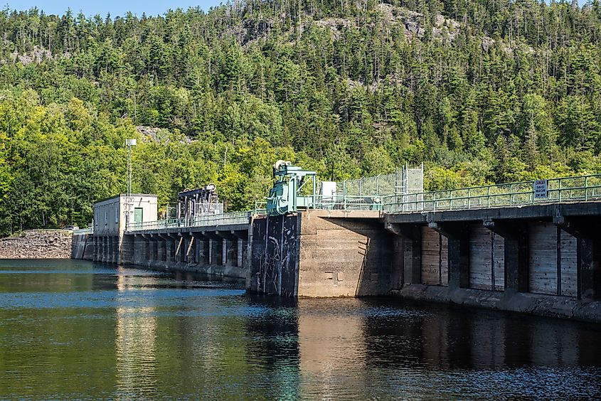 Ripogenus Dam on the West Branch of the Penobscot River in Maine