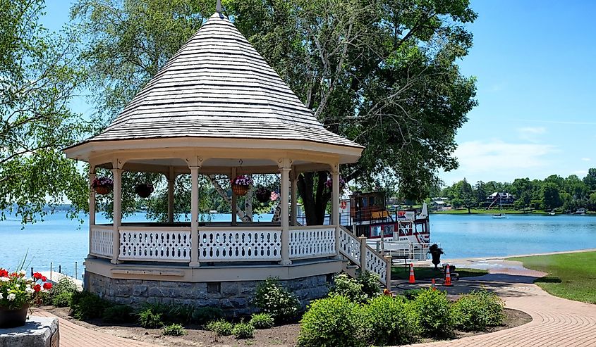 Gazebo in Clift Park on the shore of Skaneateles Lake.