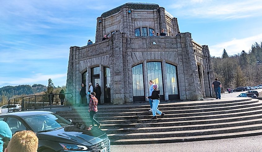 Vista House Museum in Crown Point on the Columbia River in Corbett, Oregon.