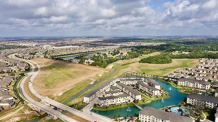 Aerial view of Katy, Texas.