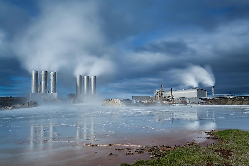 Geothermal power plant located at Reykjanes peninsula in Iceland.