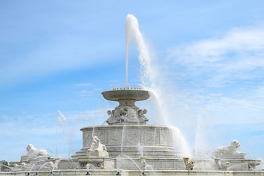 James Scott Memorial Fountain in Detroit in Belle Isle, Detroit, completed in 1925.