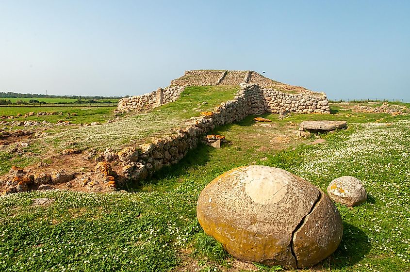 The archeological site of Monte d'Accoddi in northern Sardinia, Italy.