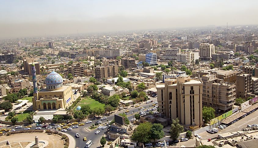 Aerial photo of Baghdad, Iraq.