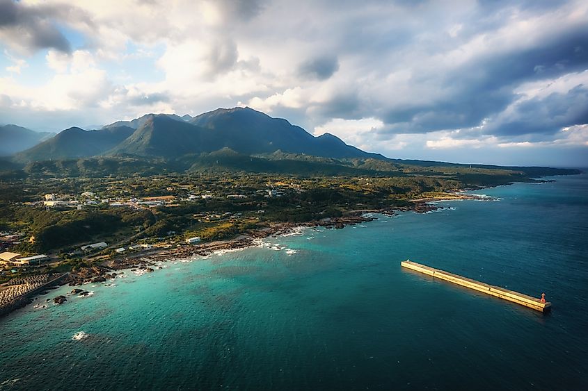 Aerial view of eastern Yakushima Island, Kagoshima Prefecture, Japan; a World Heritage Site (ACERS_FOTO via Shutterstock)
