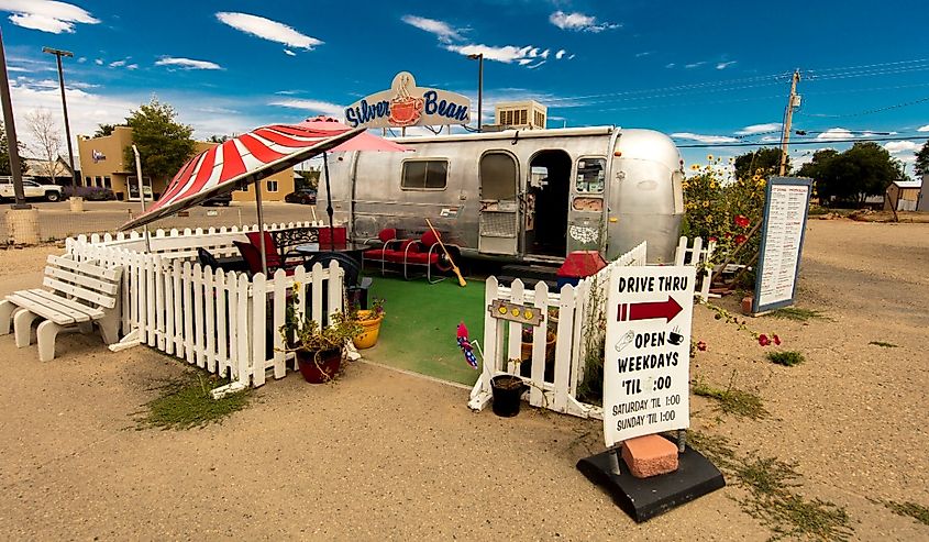 Old Route 66, Air Stream Silver Bean Coffee House in Cortez, Colorado.