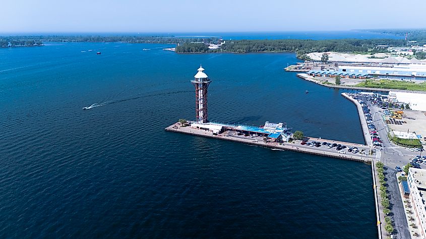 The Bicentennial Tower on Lake Erie in Erie, Pennsylvania.