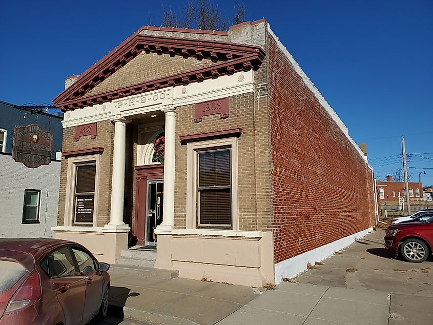 Historic building in downtown Pleasant Hill, Missouri.