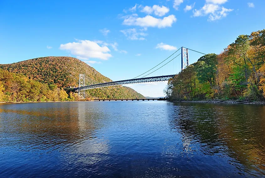 Bear Mountain Bridge over the Hudson River in New York. 