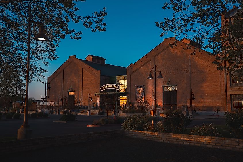 The historic Old Sugar Mill in Clarksburg, California.