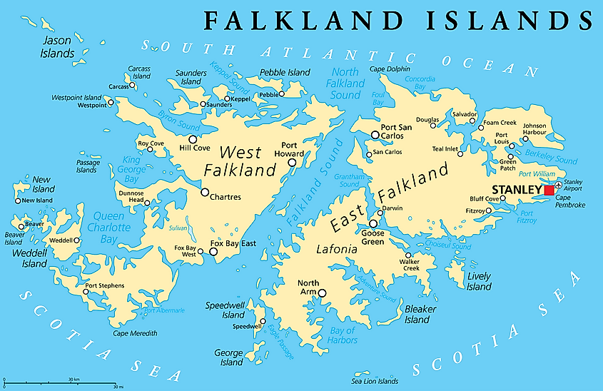Falkland Island map