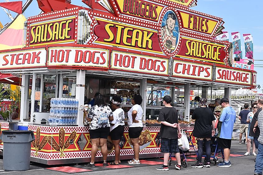 The food stands at the annual Delaware State Fair.